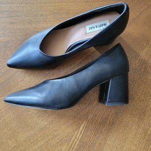 Matt & Nat Classic Block Heel - Black Shoes - Vegan - Size 38/US 7